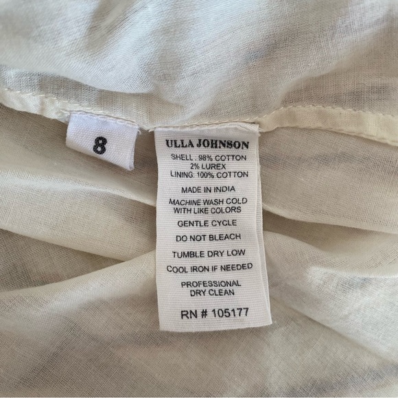 Ulla Johnson Zaria Lurex Metallic Stripe Cream Dress size 8 - Picture 7 of 9